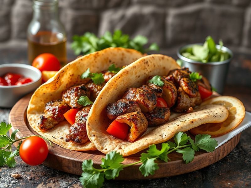 Un assortiment de pita pizza et kebab, illustrant la diversité des saveurs proposées par Pita Q.