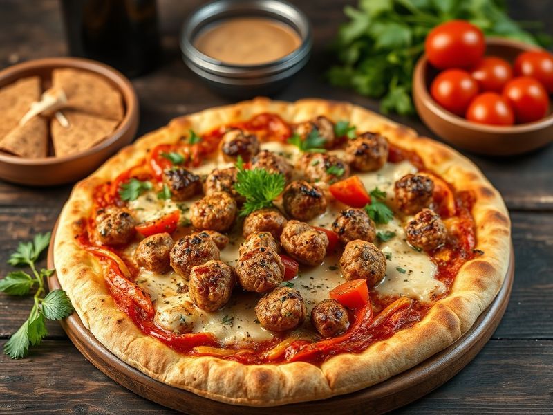 Un pita pizza fraîchement préparé, montrant la qualité des produits chez Pita Q, votre adresse pita à Tanger.